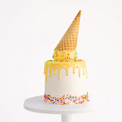 ICE CREAM CAKE | Confetti Cake Batter Ice Cream | Choose Your Drip Color - Sweet E's Bake Shop - The Cake Shop