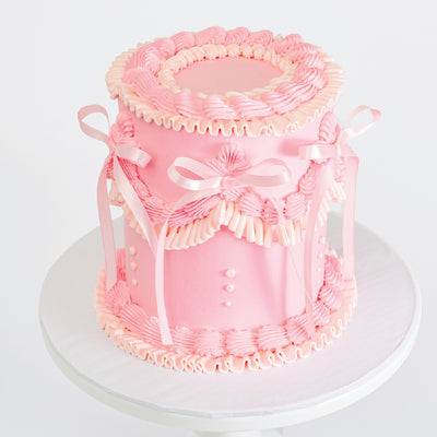 Sweet Pink Coquette Cake - Sweet E's Bake Shop - The Cake Shop