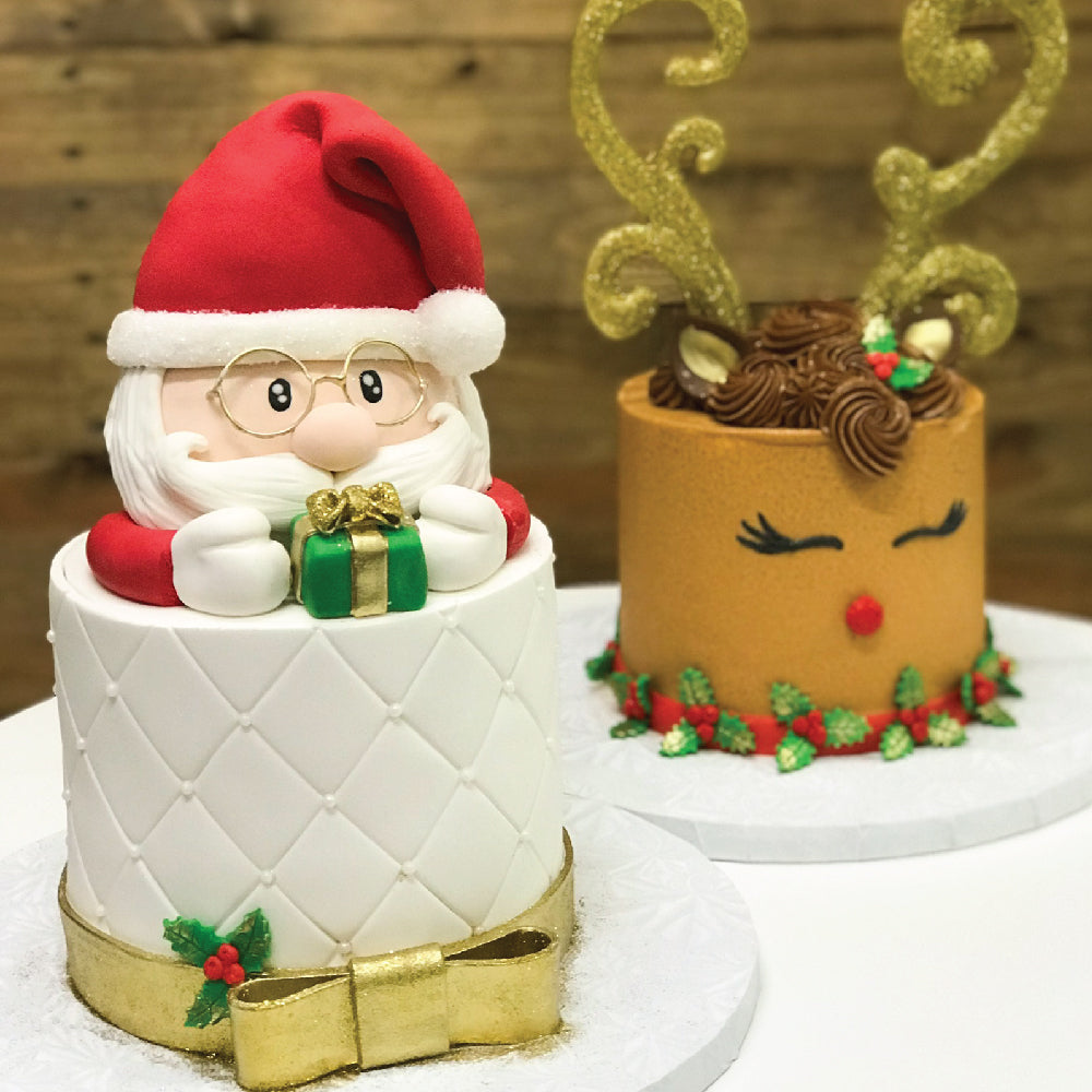 Santa & Rudolph Christmas Cakes | Custom Order - Sweet E's Bake Shop - Sweet E's Bake Shop