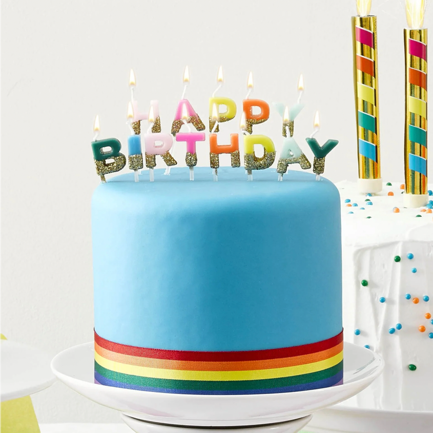 Happy Birthday Rainbow Glitter Candles - Sweet E's Bake Shop - Tops Malibu