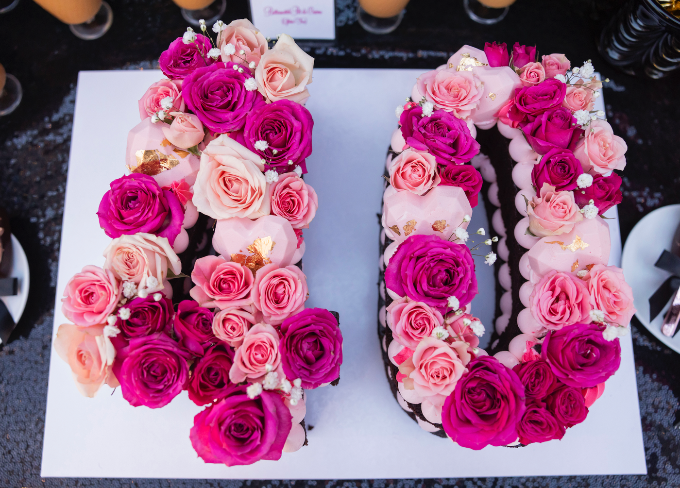 Number Floral Cake