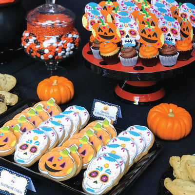 Skulls and Pumpkins Cookies and Cupcakes | Custom Order - Sweet E's Bake Shop - Sweet E's Bake Shop