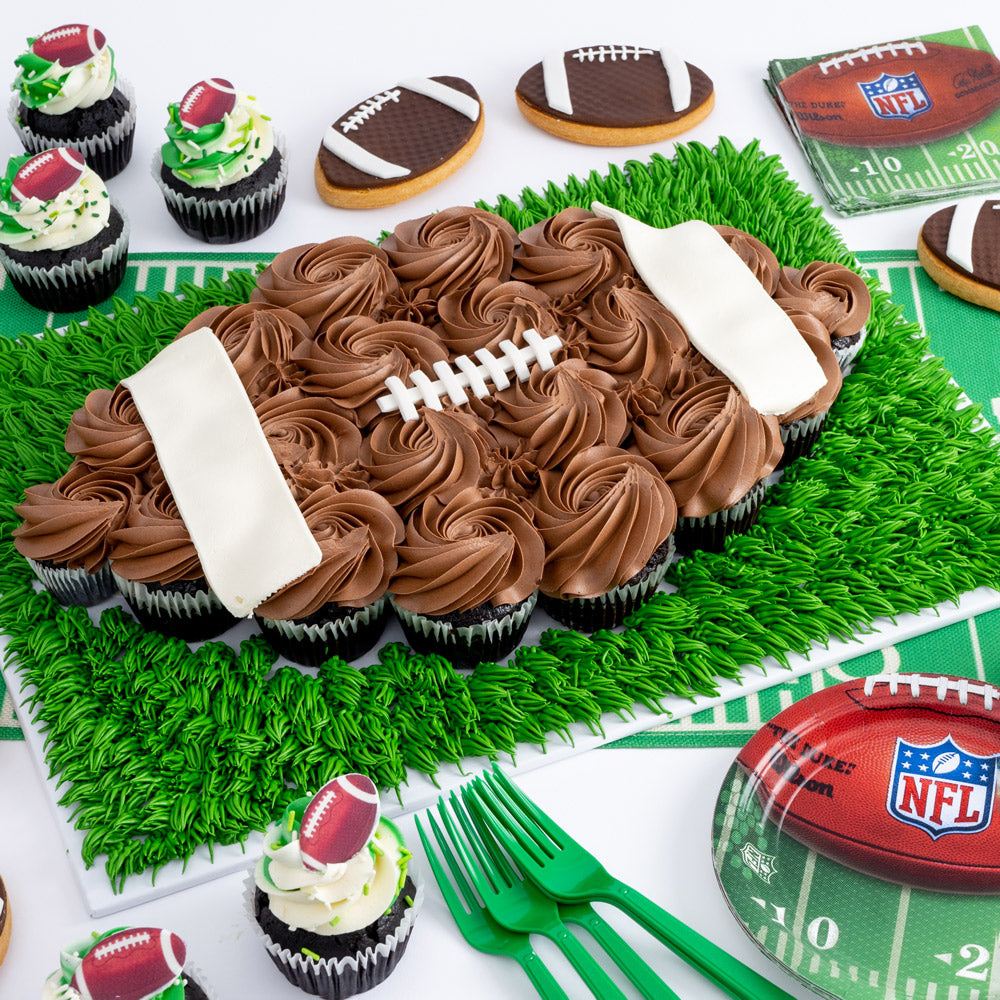 Football Cupcake Cake - Sweet E's Bake Shop - The Cake Shop