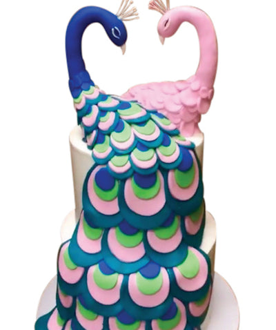 Peacock Love Cake - Sweet E's Bake Shop - The Cake Shop