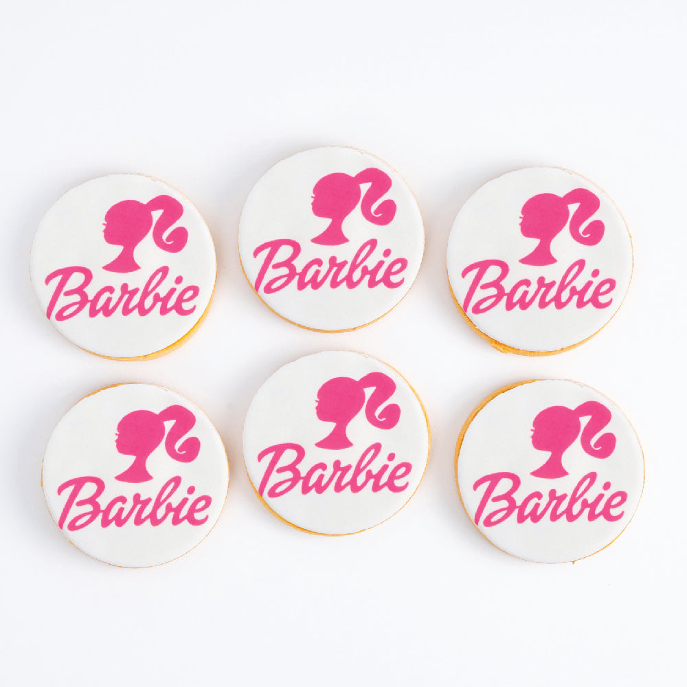 Barbie Logo Cookies - Sweet E's Bake Shop - The Cookie Shop