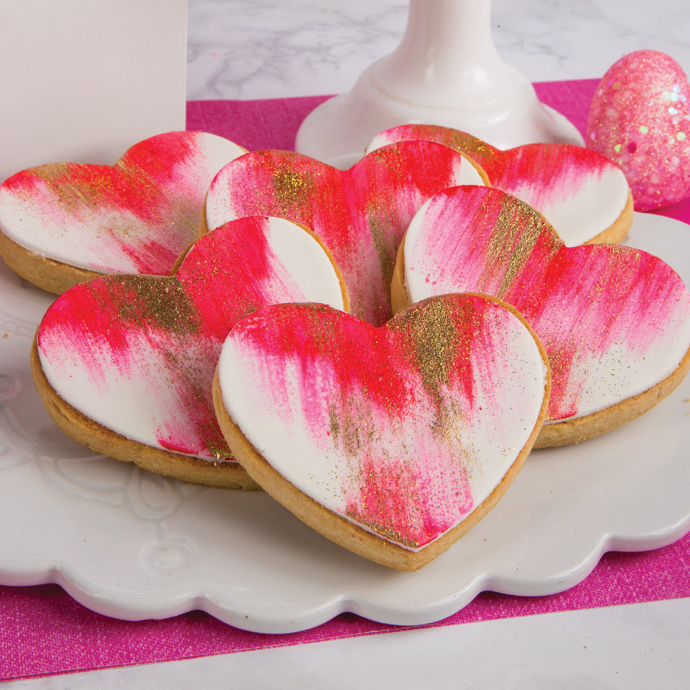 Valentine's Painted Heart Cookies - Sweet E's Bake Shop - The Cake Shop