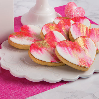 Valentine's Painted Heart Cookies - Sweet E's Bake Shop - The Cake Shop