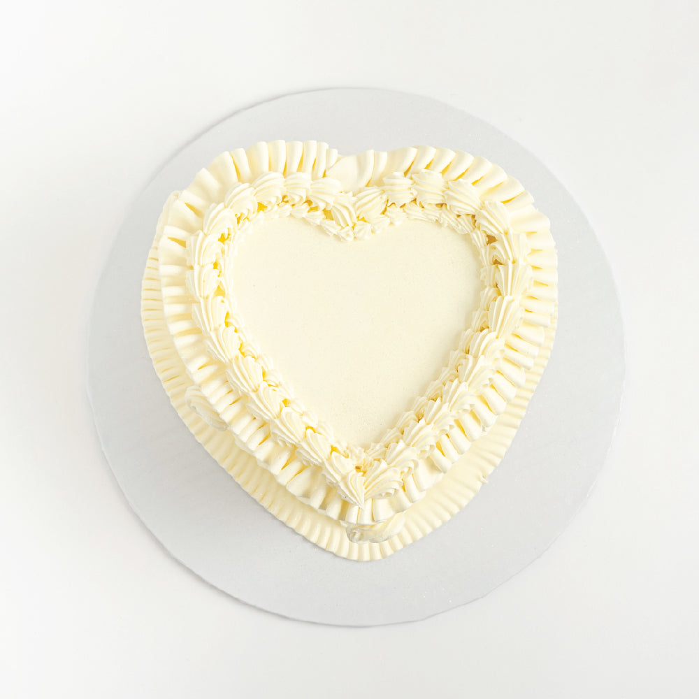 White Vintage Heart Cake - Sweet E's Bake Shop - The Cake Shop