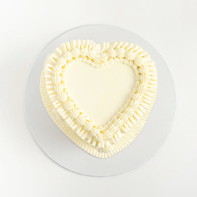 White Vintage Heart Cake - Sweet E's Bake Shop - The Cake Shop