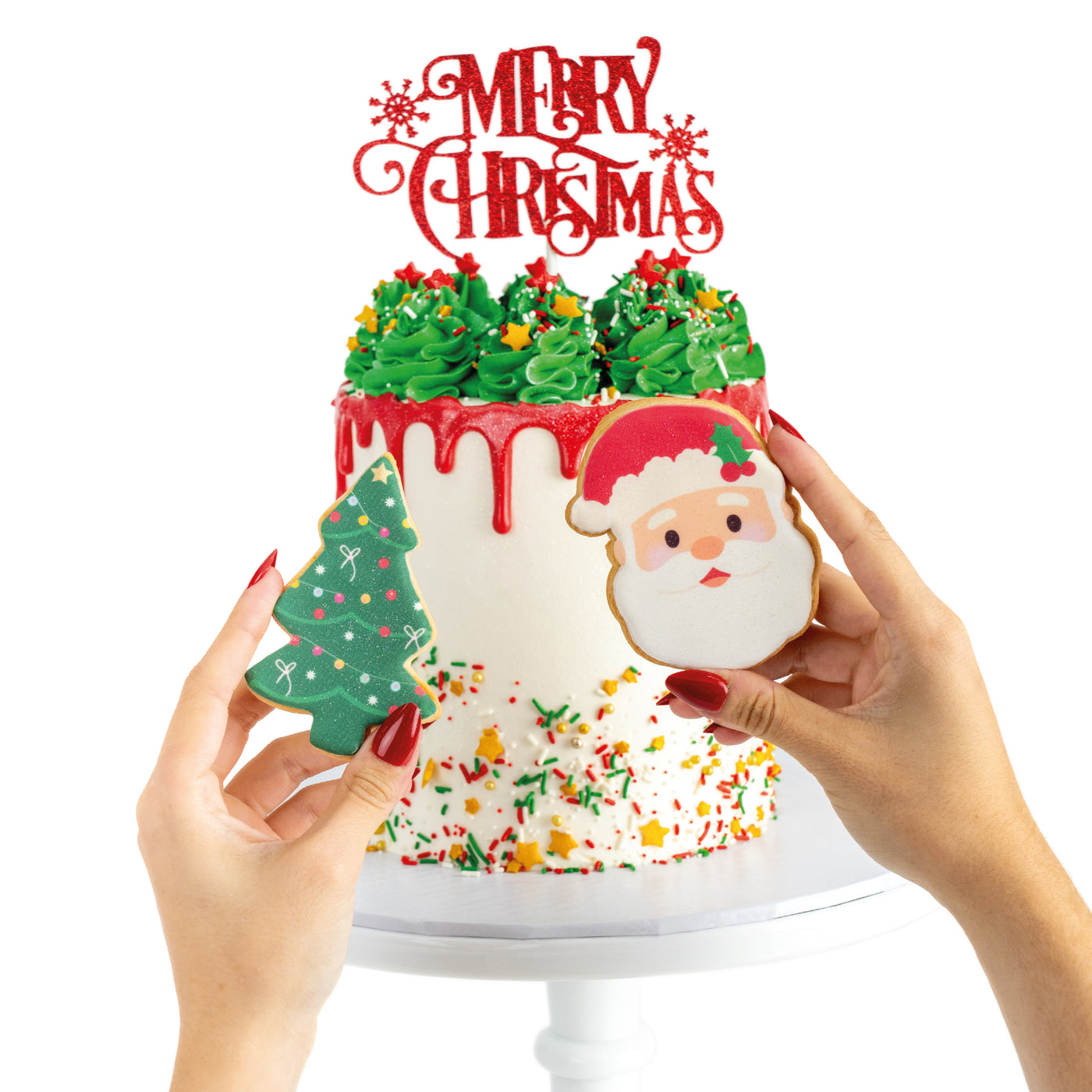 Merry Christmas Drip Cake