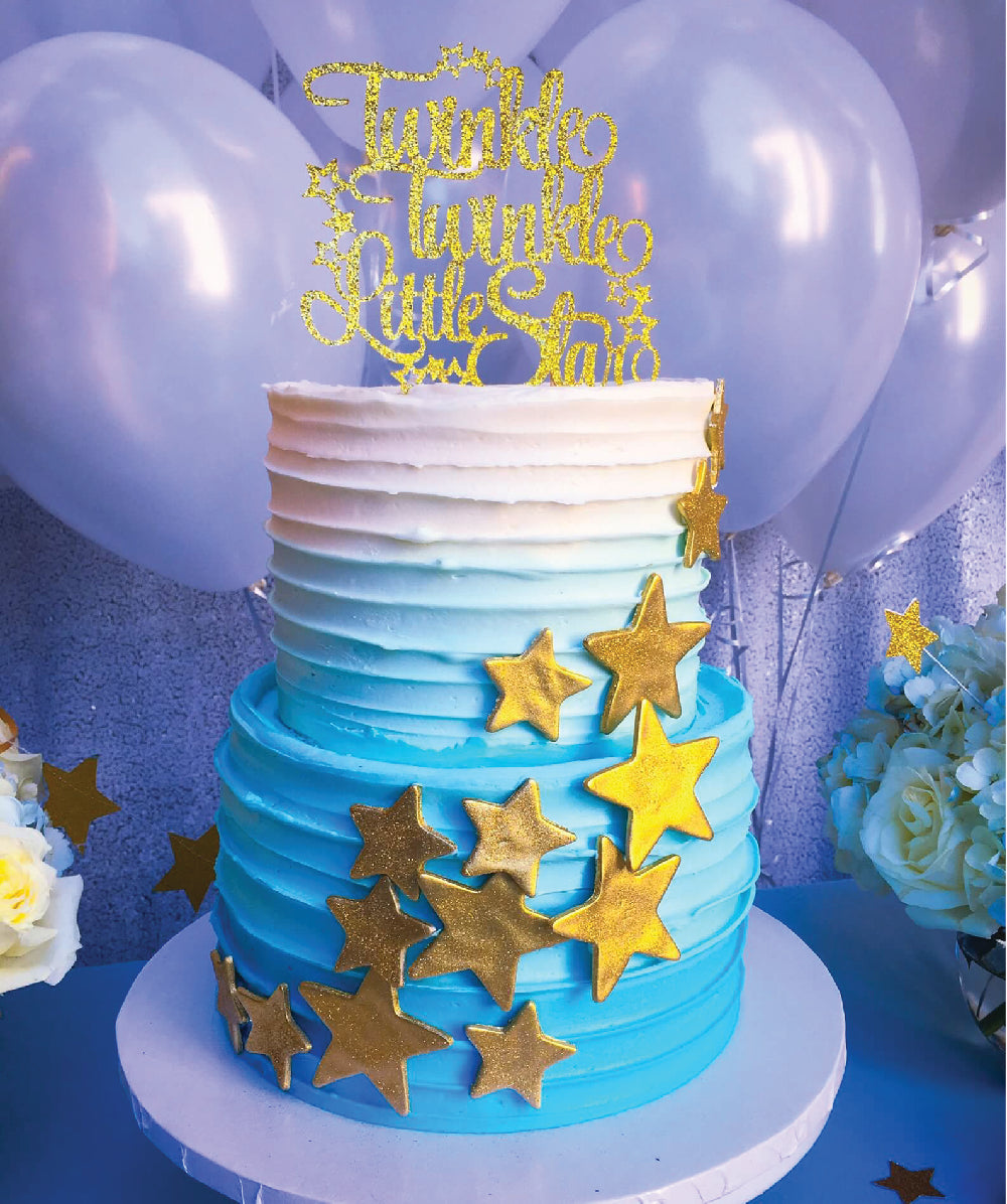 Ombre Star Baby Shower Cake - Sweet E's Bake Shop - The Cake Shop