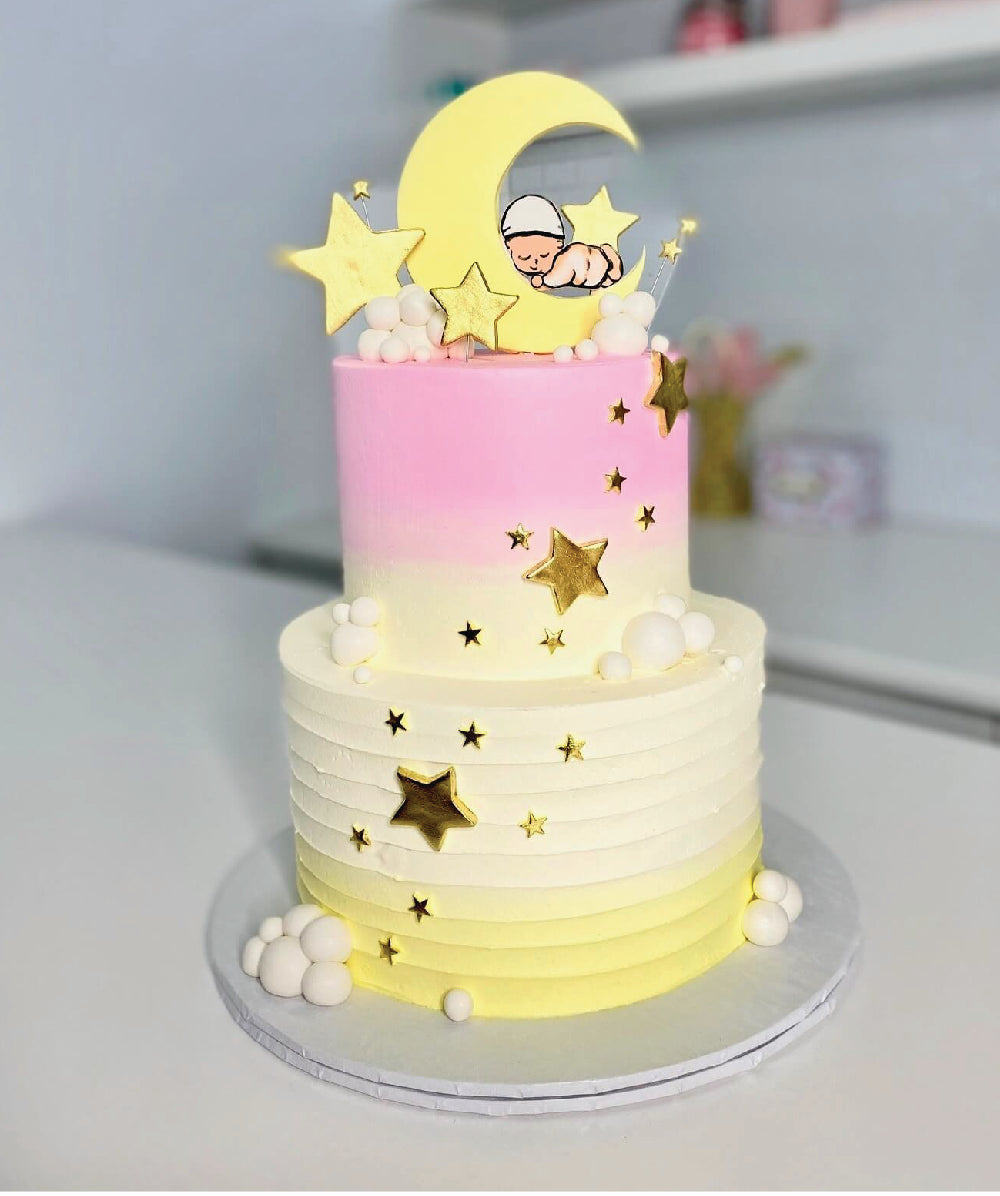 Twinkle Little Star Baby Shower Cake - Sweet E's Bake Shop - The Cake Shop