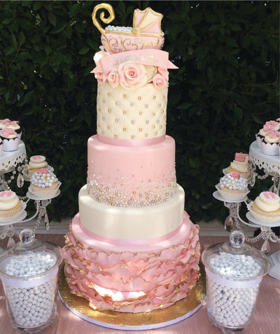 Baby Shower Tiered Cake 1 - Sweet E's Bake Shop - The Cake Shop