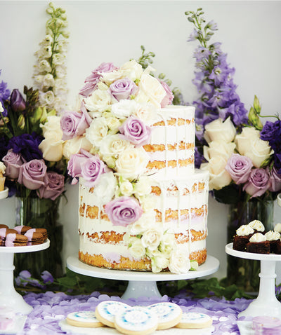 Naked Drip Cake with Fresh Flowers