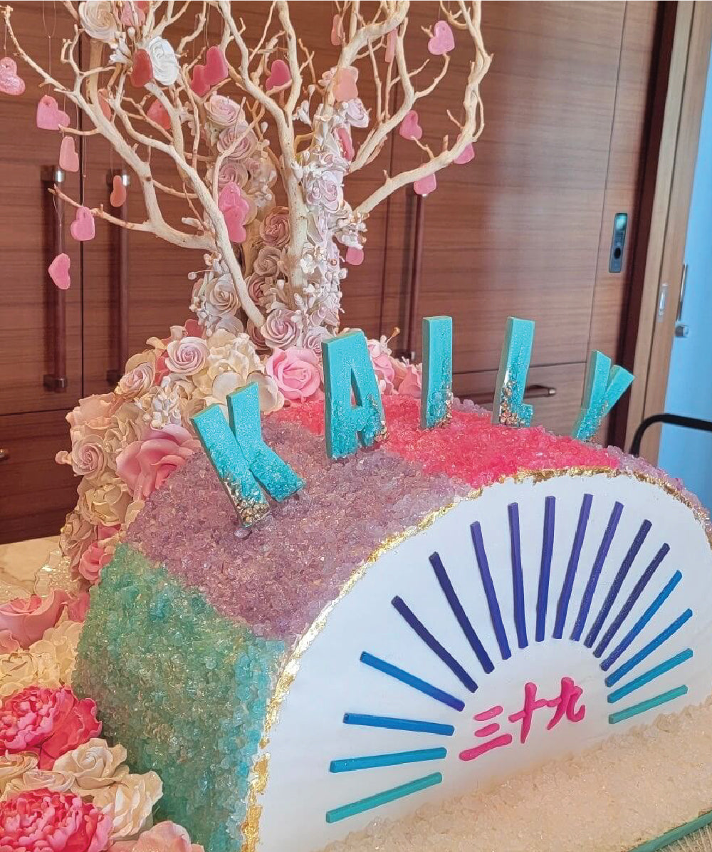 Rainbow Crystal Tree Cake - Sweet E's Bake Shop - The Cake Shop