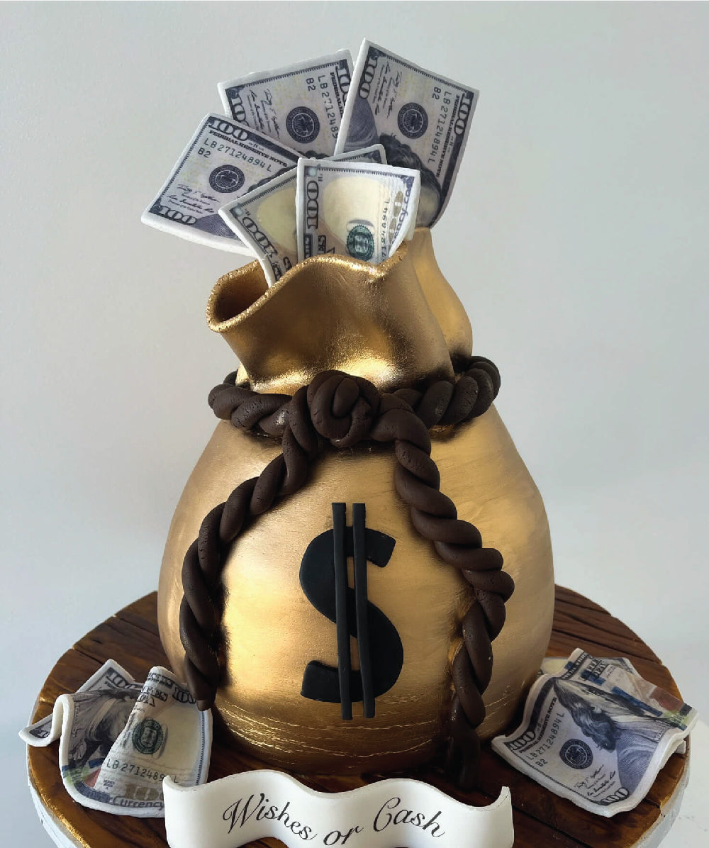 Money Bag Cake 2 - Sweet E's Bake Shop - The Cake Shop