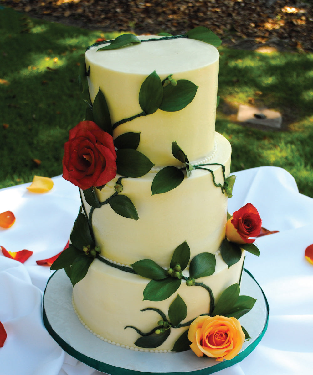 Cake with Leaves and Roses