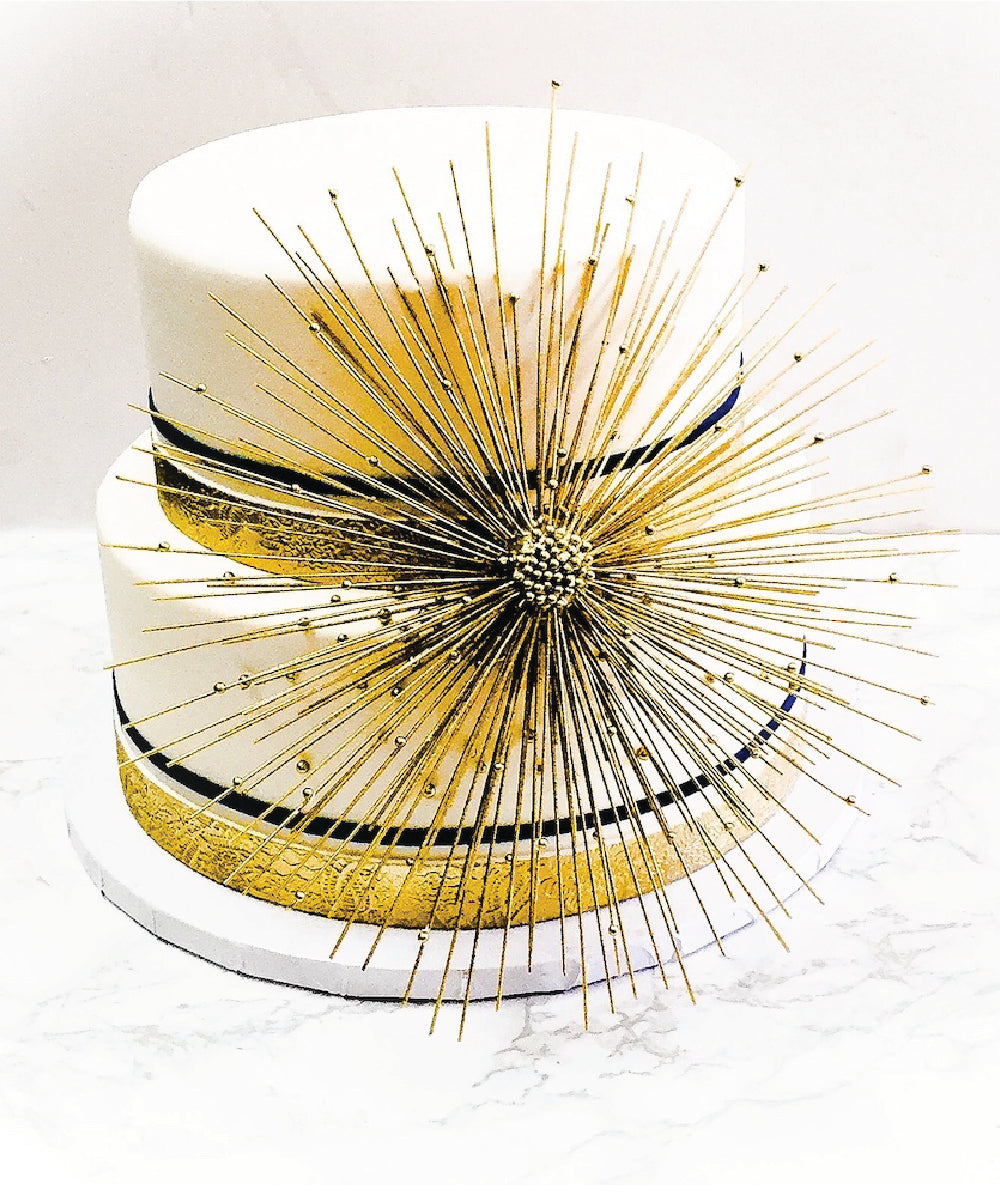 Sparkle Gold Star Cake - Sweet E's Bake Shop - The Cake Shop