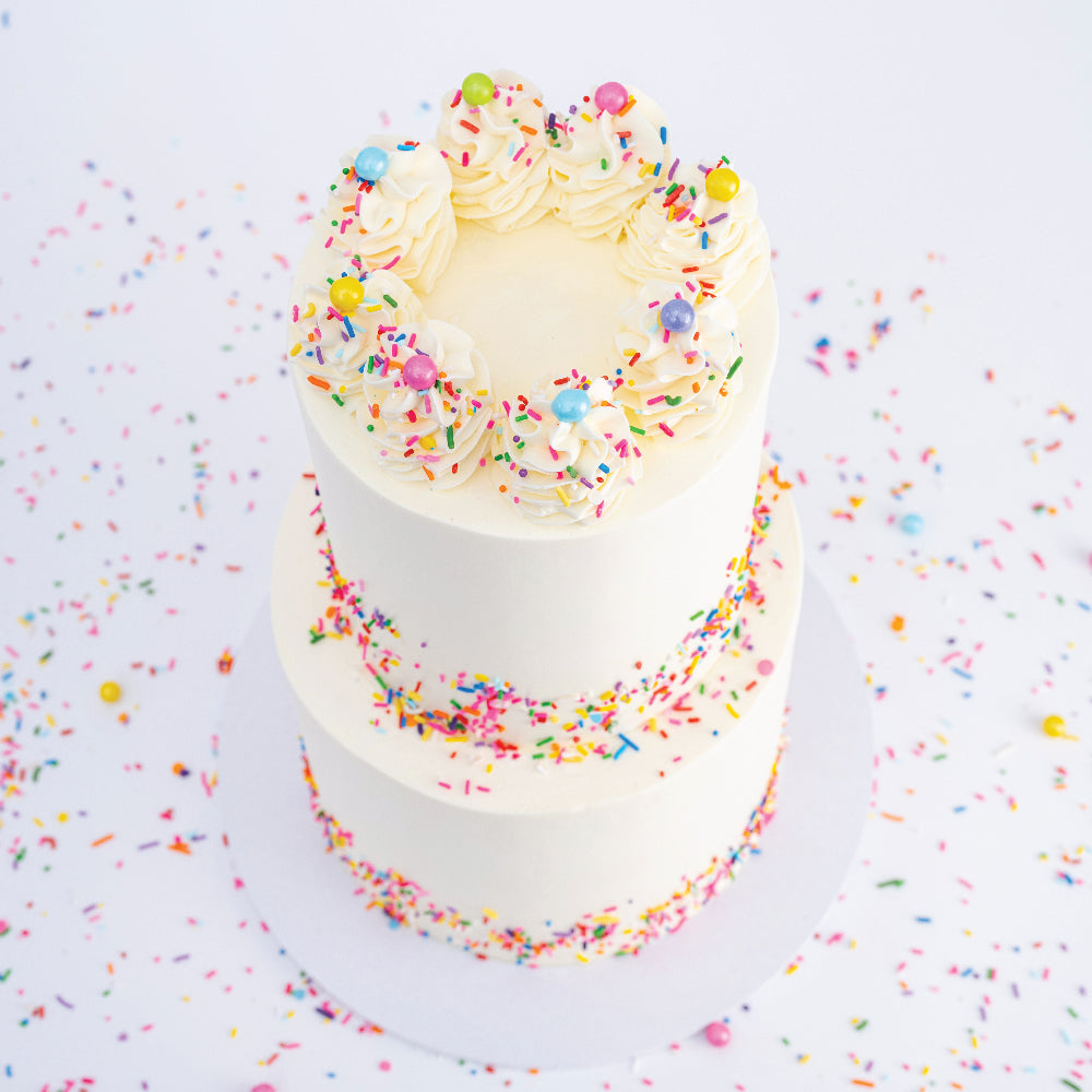 2 Tier Ultimate Confetti Birthday Cake Delivery Los Angeles
