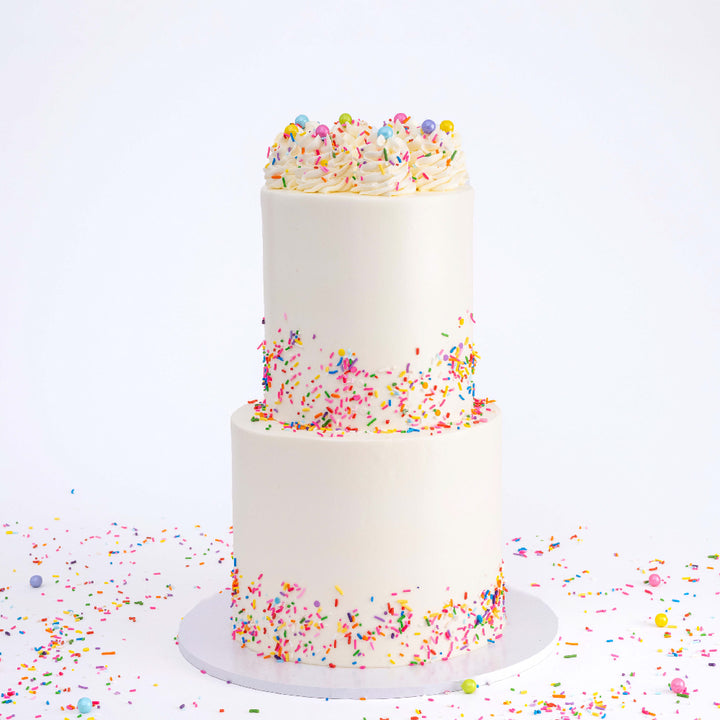 2 Tier Ultimate Confetti Birthday Cake Delivery Los Angeles