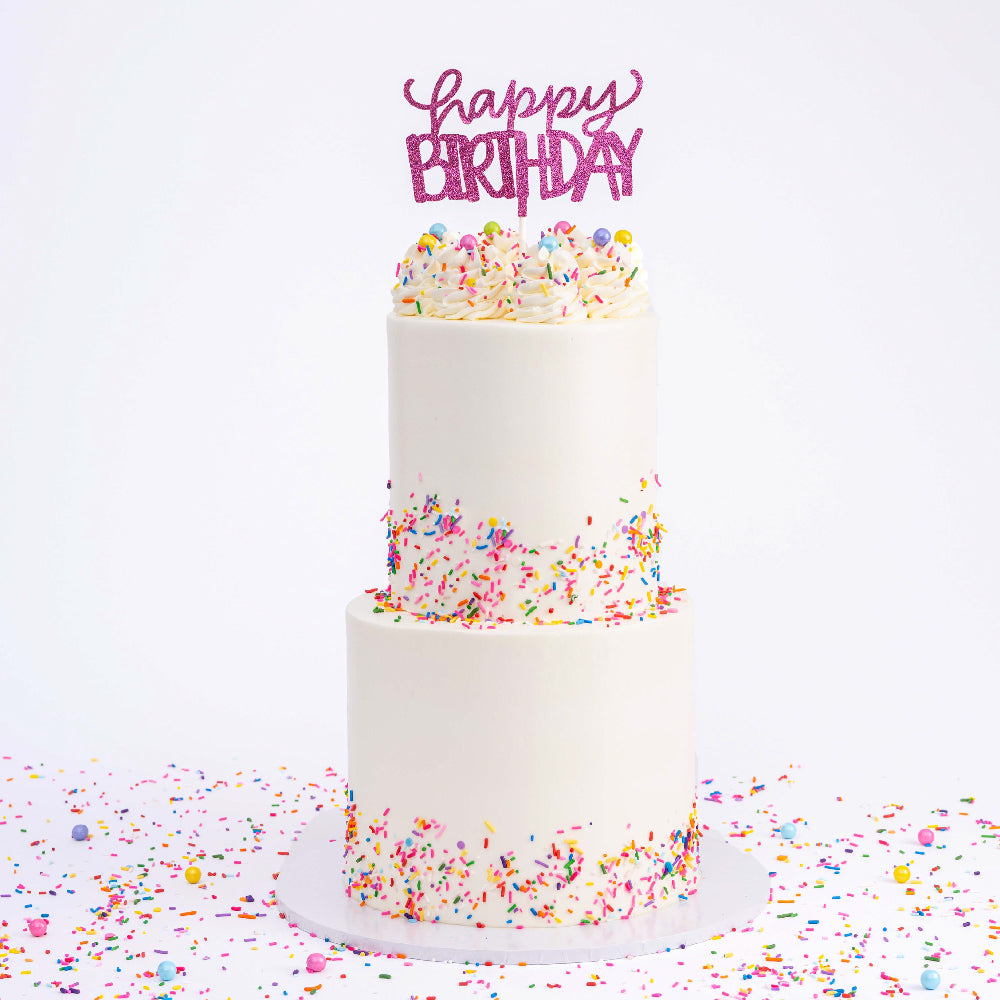 2 Tier Ultimate Confetti Birthday Cake - Sweet E's Bake Shop - The Cake Shop