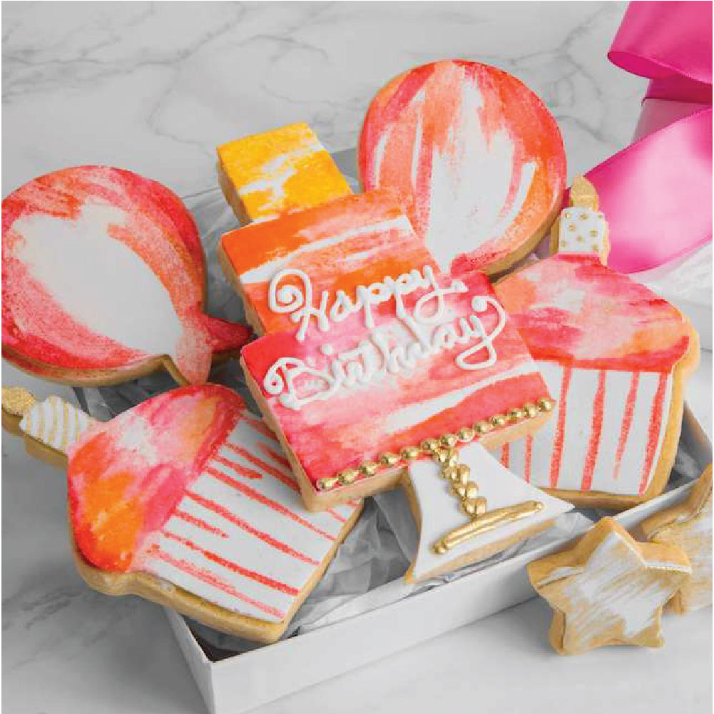 Birthday Decorated Cookie Gift Box - Pink Painted - Sweet E's Bake Shop - The Cake Shop