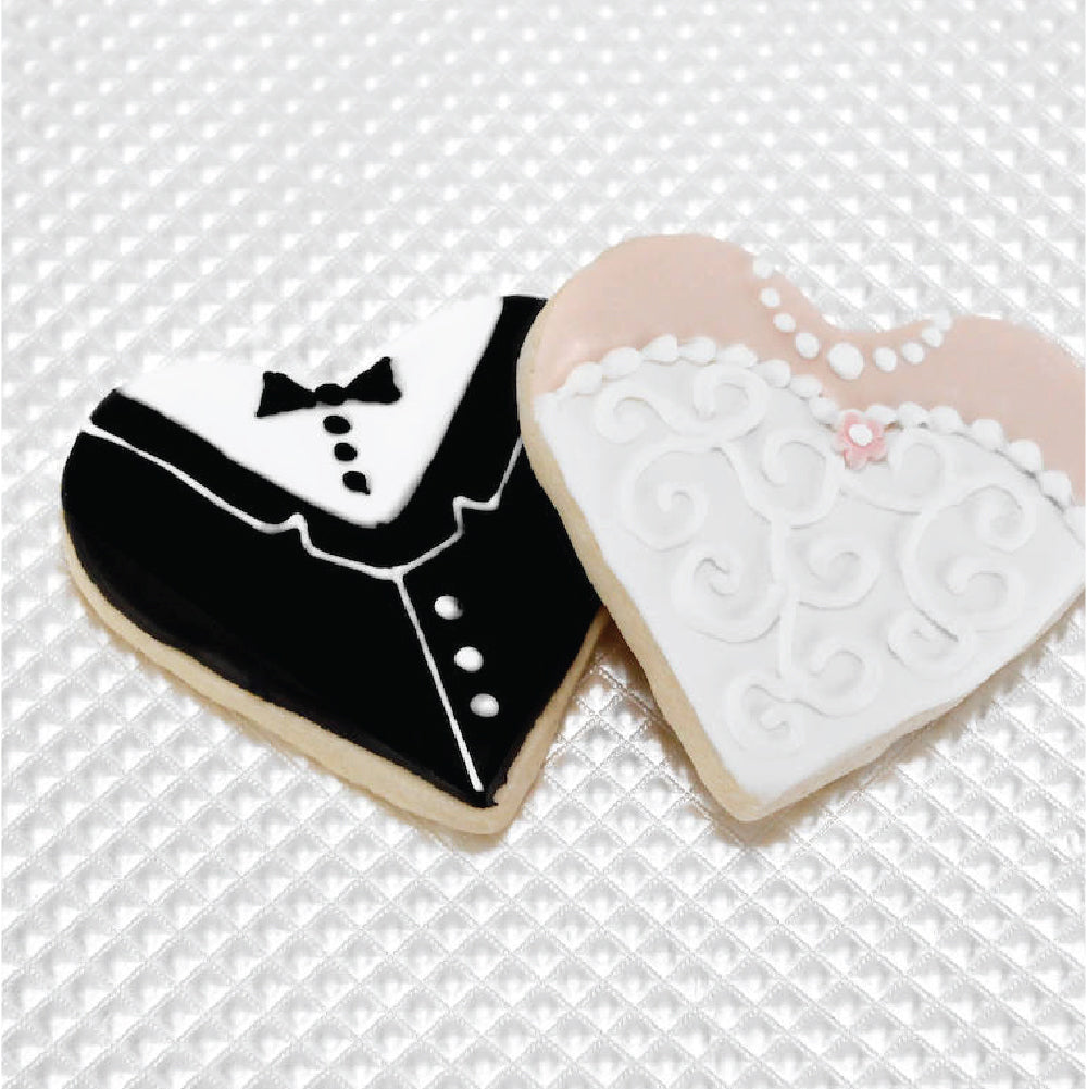 Bride & Groom Heart Cookies - Sweet E's Bake Shop - The Cake Shop