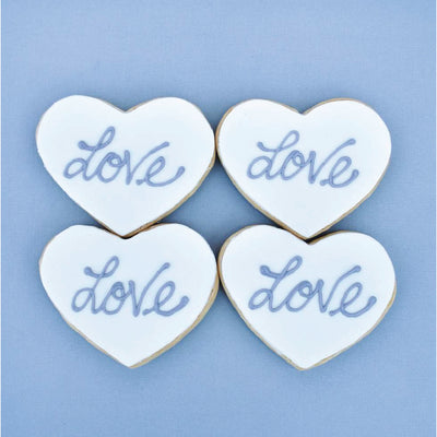 Love Blue Heart Cookies - Sweet E's Bake Shop - The Cake Shop