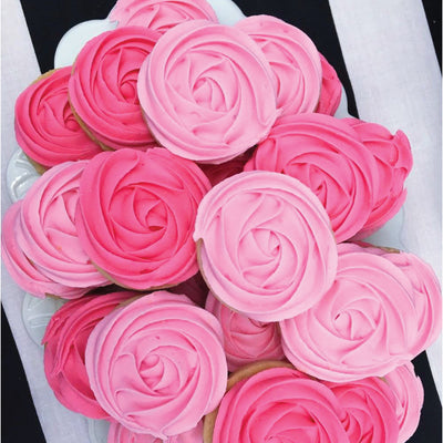 Pink Rosette Cookies - Sweet E's Bake Shop - The Cake Shop