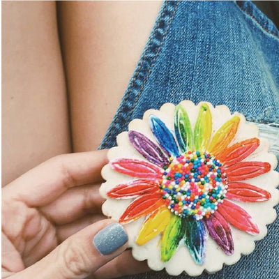 Tie Dye Sunflower Cookies - Sweet E's Bake Shop - The Cake Shop