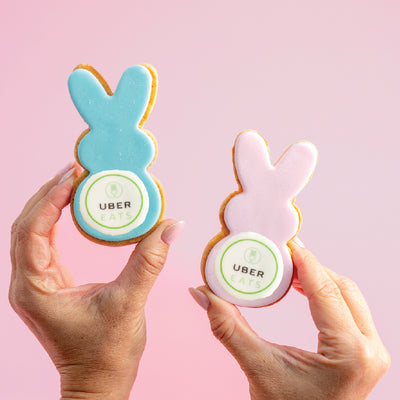 Easter Bunny LOGO Cookie Favors | Upload Your Artwork - Sweet E's Bake Shop - The Cookie Shop