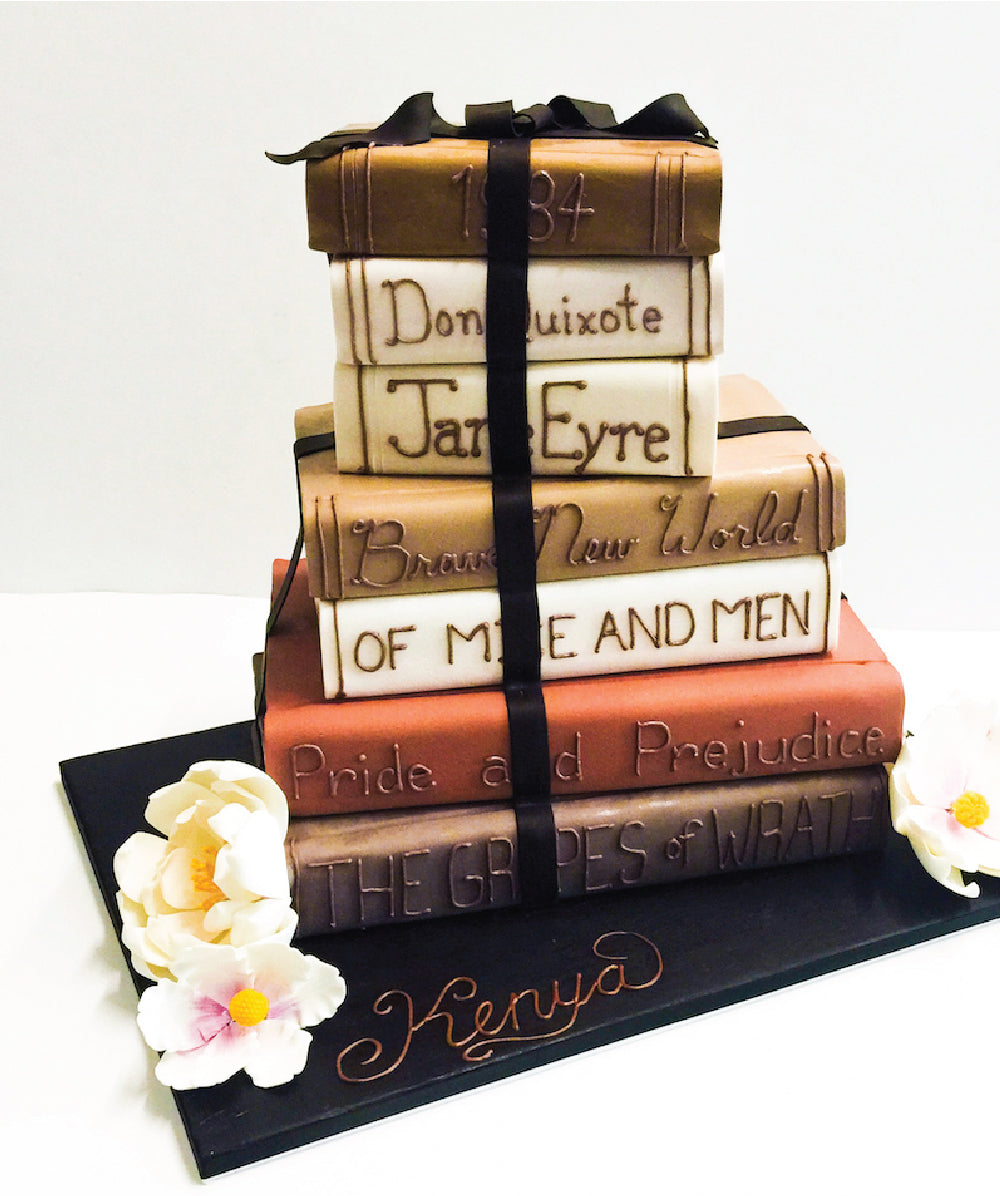 Book Library Cake - Sweet E's Bake Shop - The Cake Shop