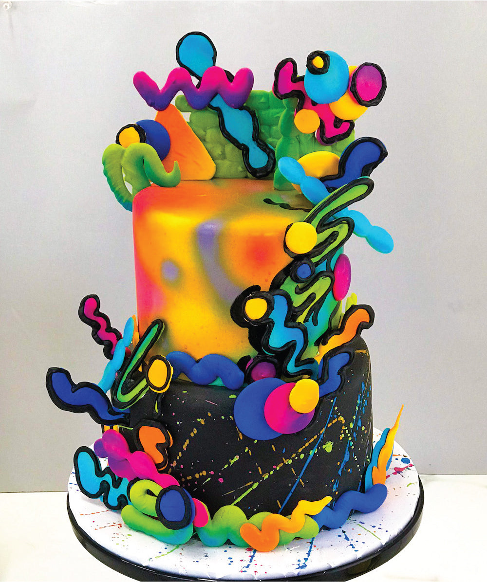 Neon 80s Cake