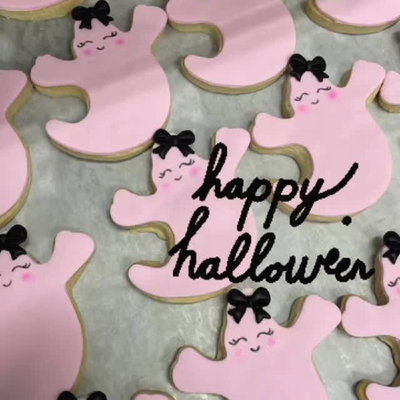 Pink Ghost Cookies | Custom Order - Sweet E's Bake Shop - Sweet E's Bake Shop