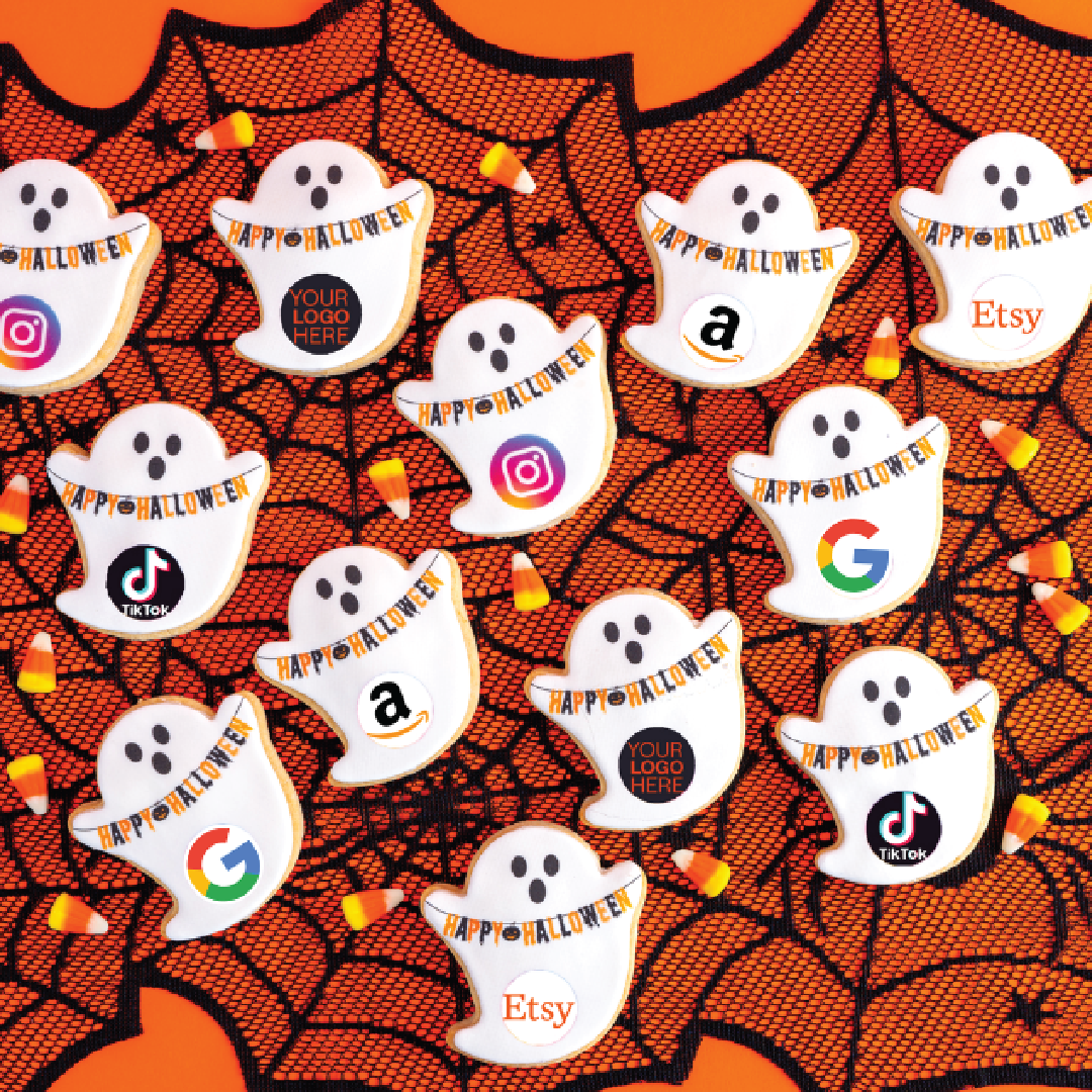 Logo Ghost Cookie Gift Box (12 Pack) | Upload Your Artwork