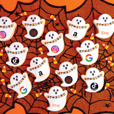 Logo Ghost Cookie Gift Box (12 Pack) | Upload Your Artwork