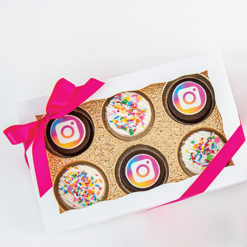 Custom Logo Oreo Gift Box | 6 Pack | Upload Your Artwork - Sweet E's Bake Shop - Sweet E's Bake Shop