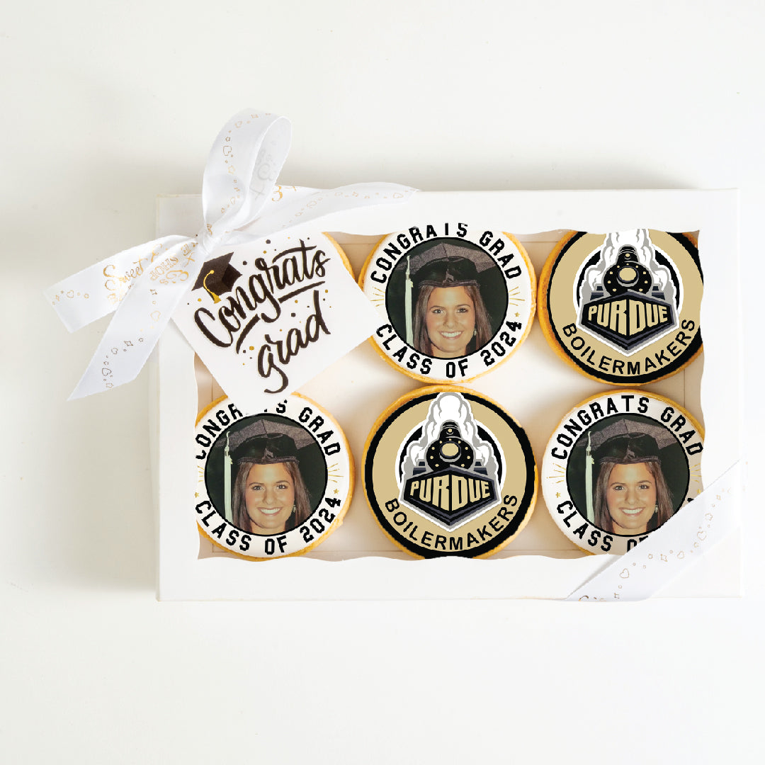 Custom Grad Cookies | Purdue University | Upload your photo - Sweet E's Bake Shop - The Cookie Shop