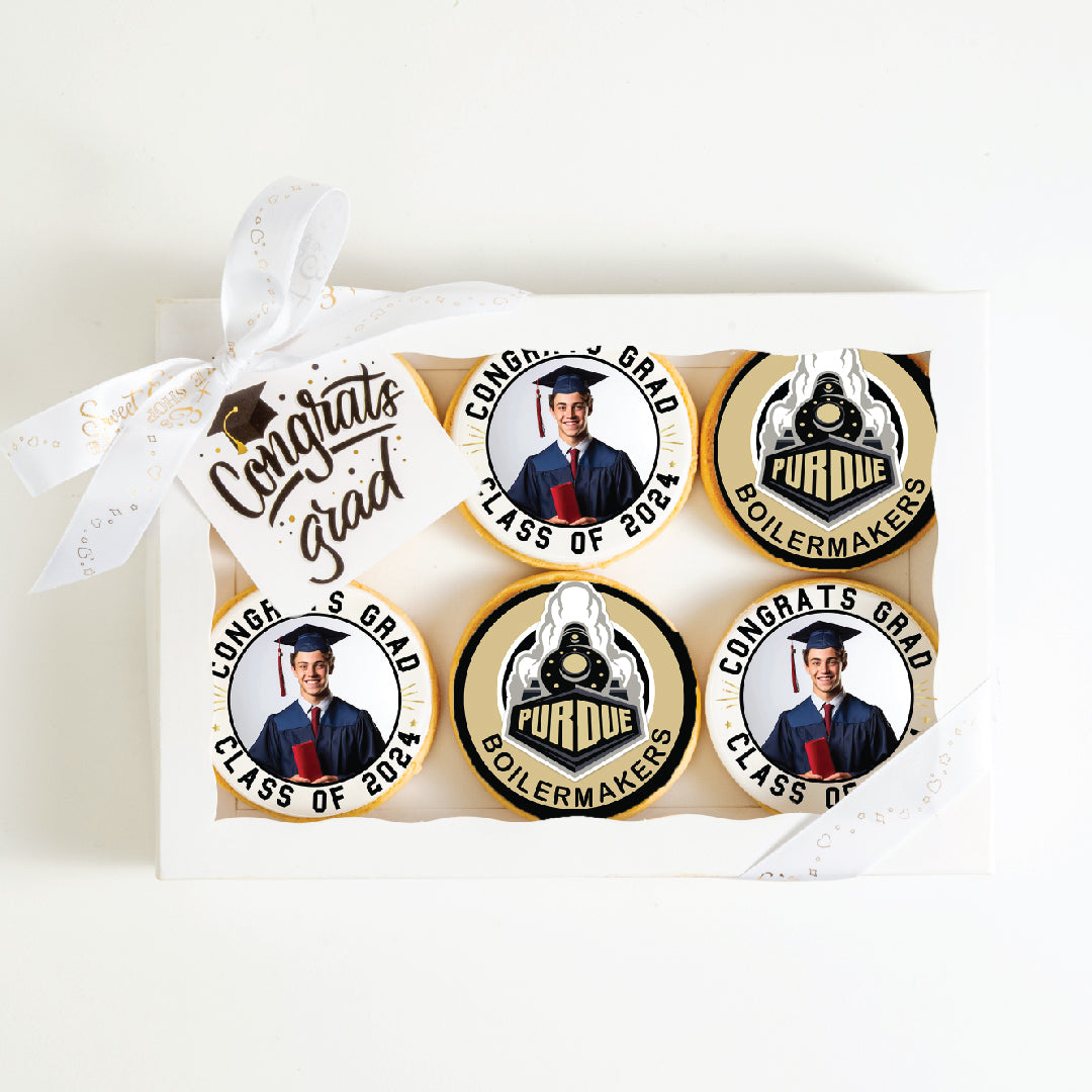 Custom Grad Cookies | Purdue University | Upload your photo - Sweet E's Bake Shop - The Cookie Shop