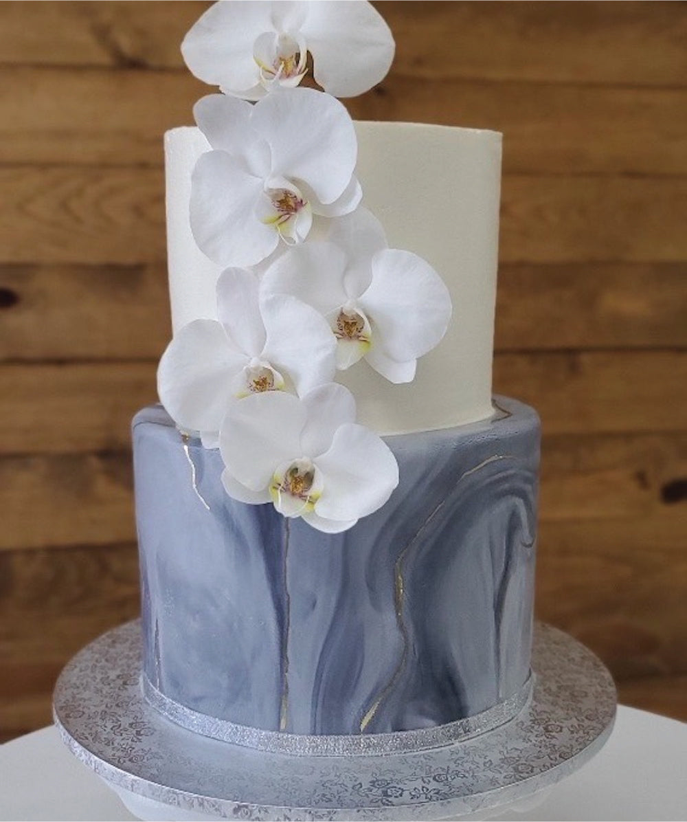 Marble Orchid Cake - Sweet E's Bake Shop - The Cake Shop