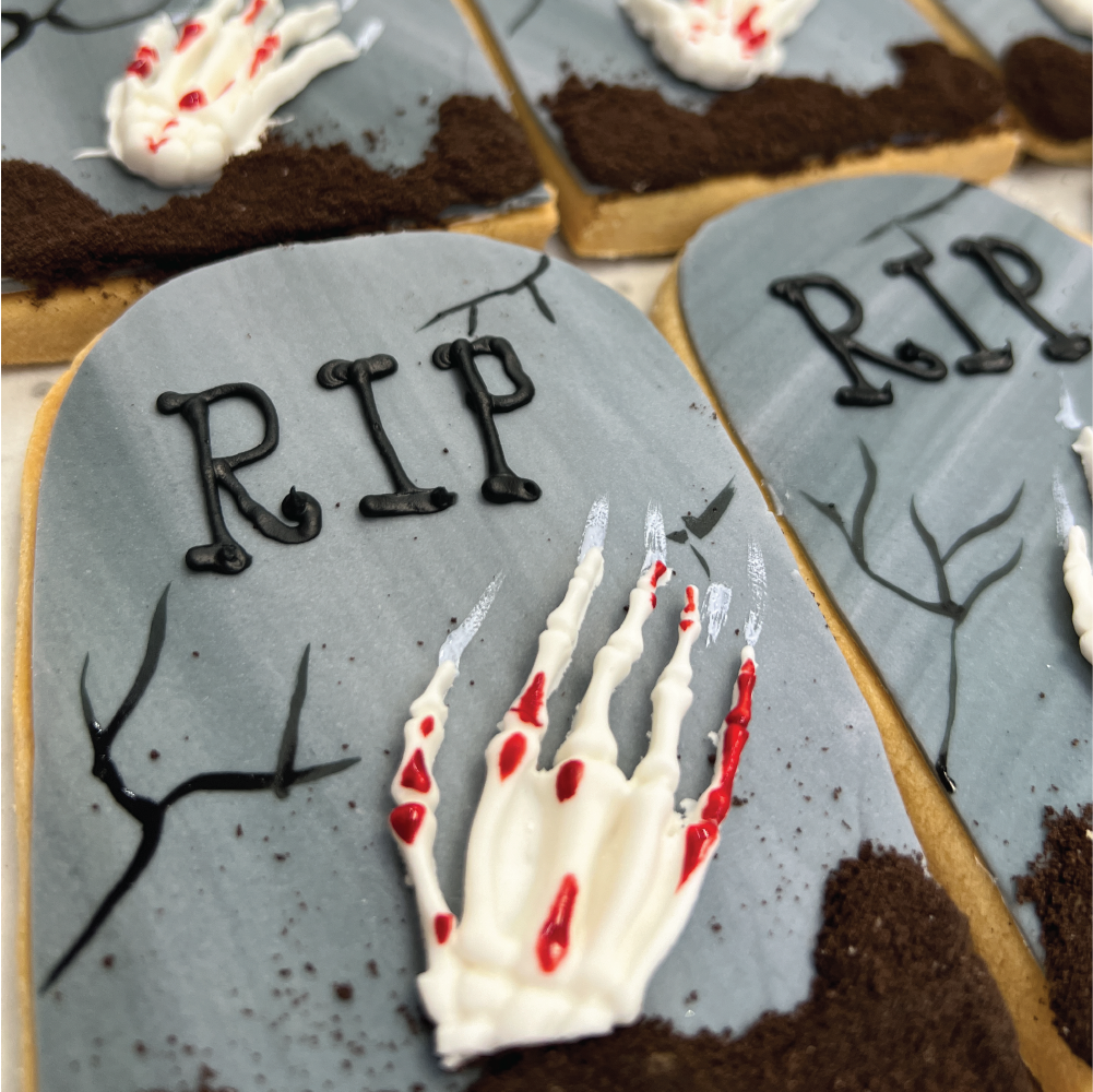 Tombston RIP Custom Cookies - Sweet E's Bake Shop - The Cake Shop