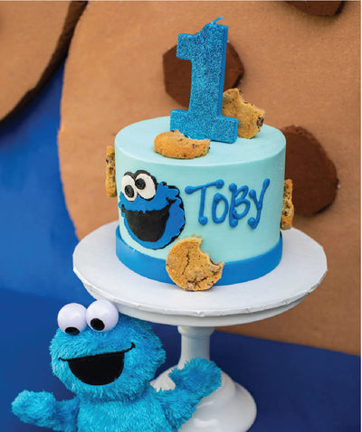 Toby's Cookie Monster Smash Cake 2 - Sweet E's Bake Shop - The Cake Shop