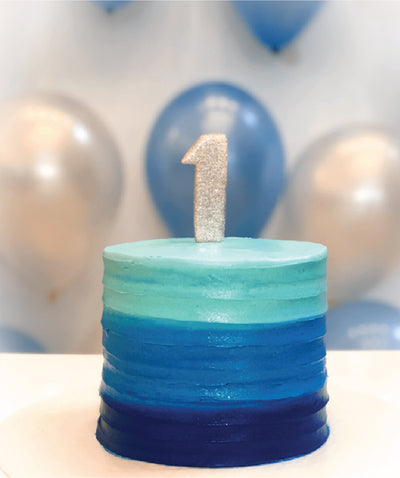 Shades of Blue Smash Cake - Sweet E's Bake Shop - The Cake Shop