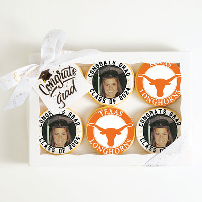 Custom Grad Cookies | University of Texas | Upload your photo - Sweet E's Bake Shop - The Cookie Shop