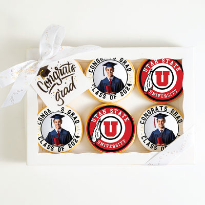 Custom Grad Cookies | University of Utah | Upload your photo - Sweet E's Bake Shop - The Cookie Shop