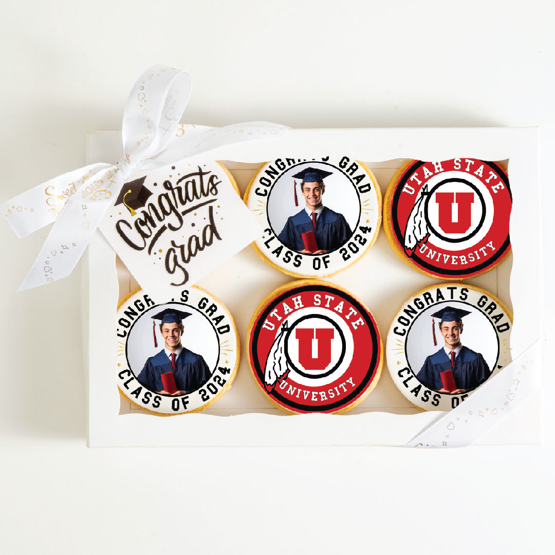 Custom Grad Cookies | University of Utah | Upload your photo - Sweet E's Bake Shop - The Cookie Shop
