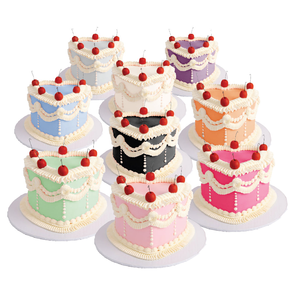 Vintage Heart Cake | Choose Your Color - Sweet E's Bake Shop - The Cake Shop