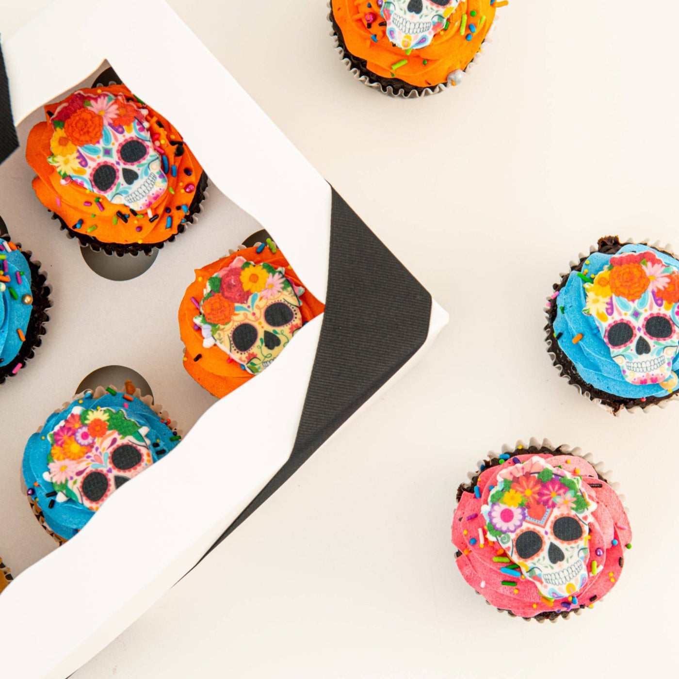 Day of the Dead Skull Cupcakes - Sweet E's Bake Shop