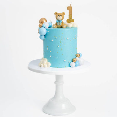 Teddy Bear Cake | Baby Boy Blue - Sweet E's Bake Shop