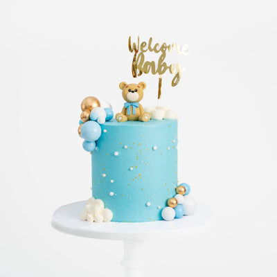 Teddy Bear Cake | Baby Boy Blue - Sweet E's Bake Shop